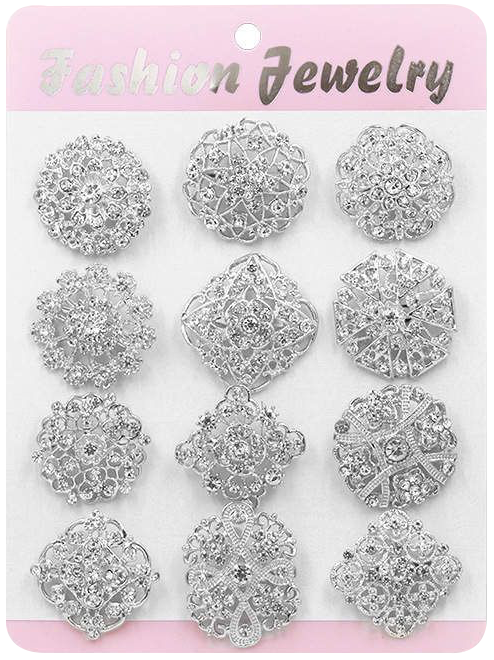 Silver diamond button