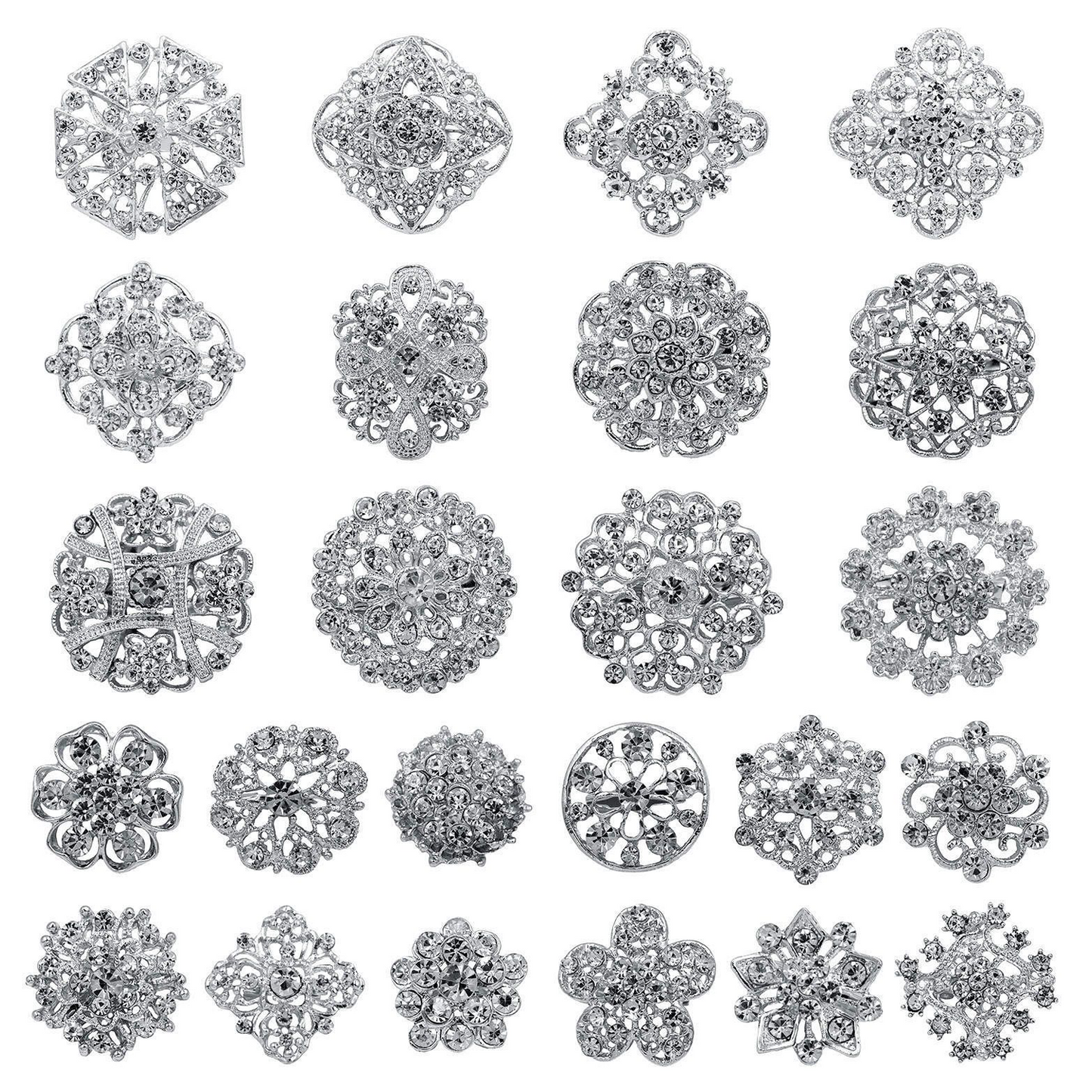 Silver diamond button