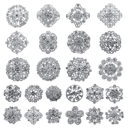 Silver diamond button