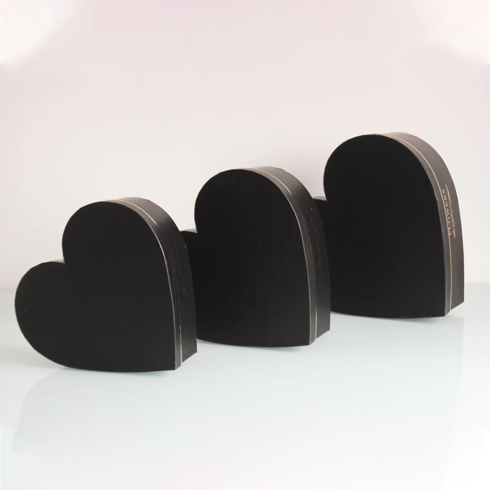 Black Heart Shaped Flower/Gift Boxes